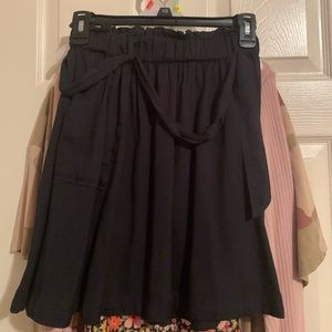 Belted Black Luxe mini skirt